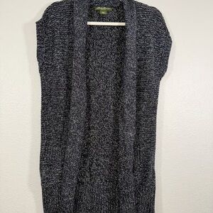 Elegant Black Open Front Cardigan